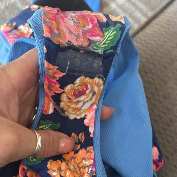 Maaji Floral and Blue Swimsuit reversible plunge - Picture 9 of 9